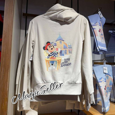 2026 Disney Parks Hoodie Zip Minnie Mouse Epcot France Size M NWT