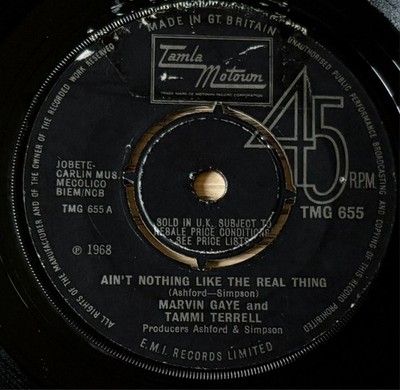 MARVIN GAYE AINT NOTHING LIKE THE REAL THING 7'' TAMLA MOTOWN 1968 VG+ GT BRITAIN