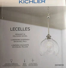 Kichler Lecelles 1-Light Polished Nickel 11" Kitchen Island / Hallway Light New