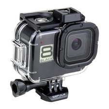 60M/196FT Waterproof for GoPro Hero 8 Black, Dual Cold Shoe Slots Housing Case