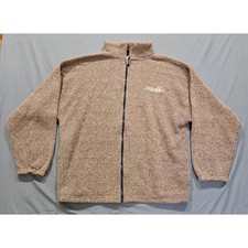 Monterey Full Zip Sweater Mens Large Brown Marl Excellent Made in USA Knit