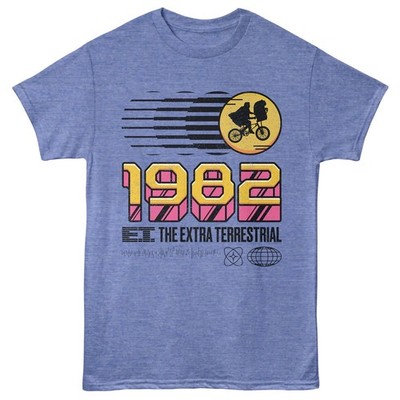 E.T. The Extraterrestrial T-Shirt 1982 Movie MOON New License LT Blue Heather