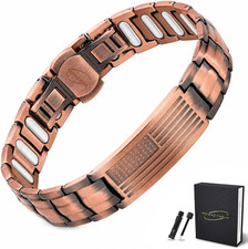 Copper Magnetic Bracelet for Men, Patriotic &...