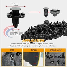 100pcs 8mm For Nissan Bumper Clips Plastic Rivet Fastener Mud Flaps Fender Push