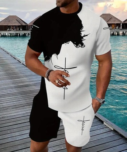 Herren Set aus T-Shirt und Shorts. Bequem und lässig Neu - Bild 3 von 5