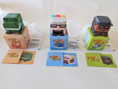 POP MART Disney Pixar POP CUBE - 3erSet Soul, Up, Toy Story | Joe, Carl , Rex