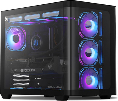 ATX Mid-Tower Gaming PC Case, Back Plug-In BTF Motherboard, with 4 ARGB Fans Com