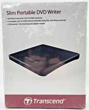 Transcend Slim Portable DVD Writer 8XDVDs Black AZ Factory Sealed New In Box