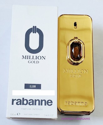 PACO MILLION GOLD ELIXIR PARFUM INTENSE 3.4 OZ / 100 ML FOR MEN(NEW IN WHITE BOX