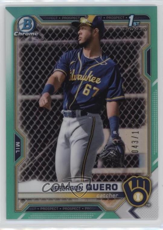 2021 Bowman Chrome Prospects Aqua Refractor 43/125 Jeferson Quero #BCP-181 3a1