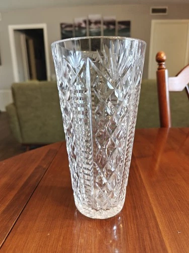 Vintage Waterford Crystal Clare Cut Pineapple & Diamond Skyshell Vase 8”