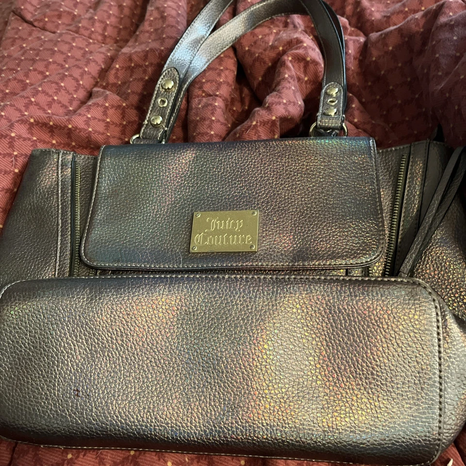 Bolso Hobo Holográfico Vintage Juicy Couture Gris Cartera de Hombro Foto 2 de 4