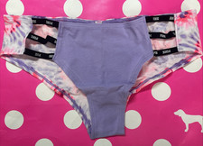 NEW 2018 Victoria Secret PINK Tanga Cheekster Triple Logo Band Panty L Cotton