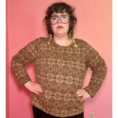 Vintage Brown Funky Y2K Top (22)