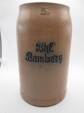 Alter Bierkrug Steinkrug ~  Bahnhof Bamberg ~   selten!
