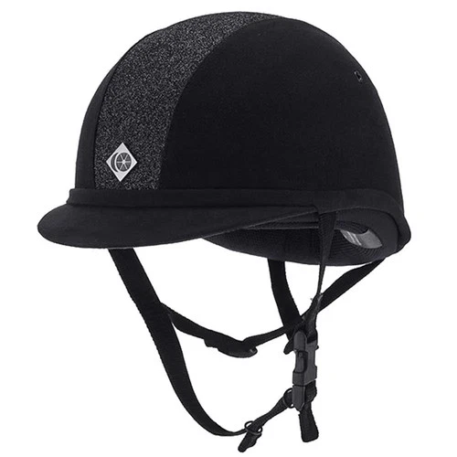 Charles Owen YR8 Sparkly Centre Black/Black Riding Hat