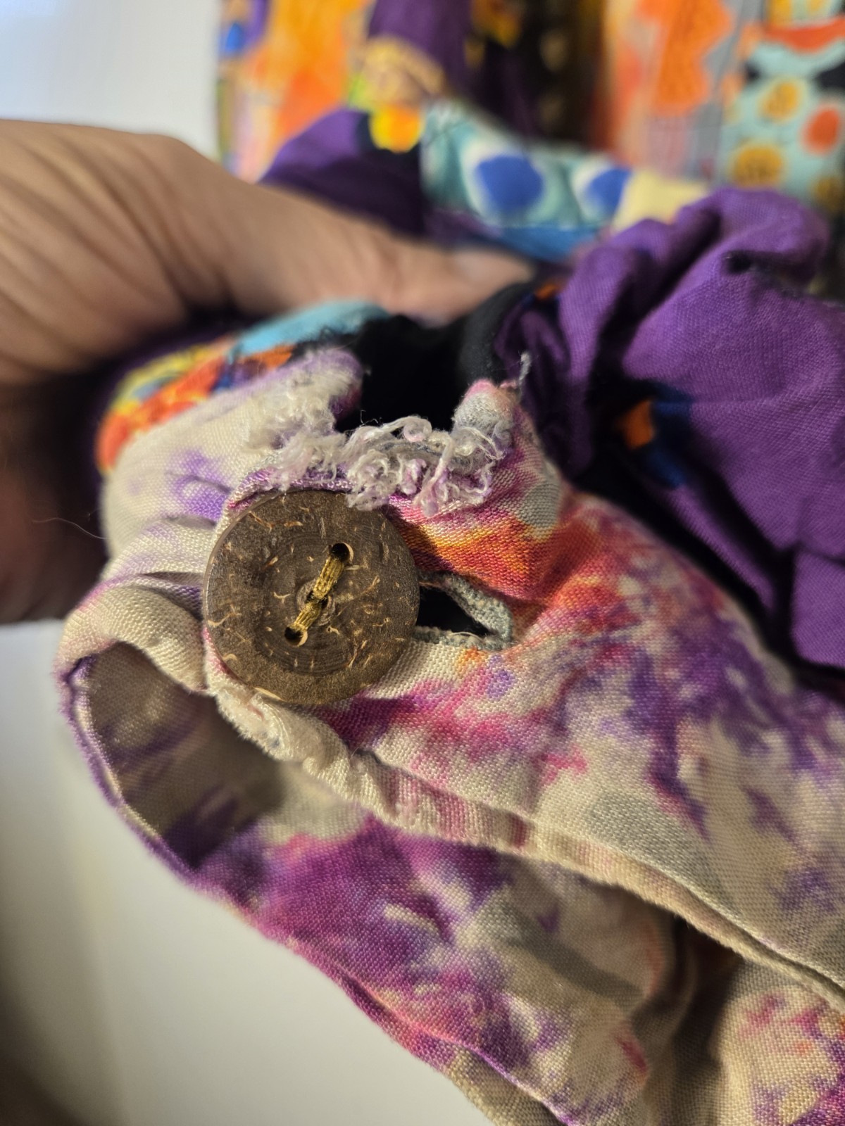 Vtg Boho Artistic Quilted Patchwork Oversized Emb… - image 6