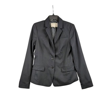 Banana Republic Black Wool Blend Blazer Jacket Women Size 8 Two Button