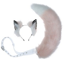 Animal Faux Fur for Cat Ears Headband and Tail Halloween Cosplay Party Costu