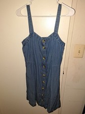 Ann Taylor Loft Women's Chambray Denim Button Down Dress Size 8
