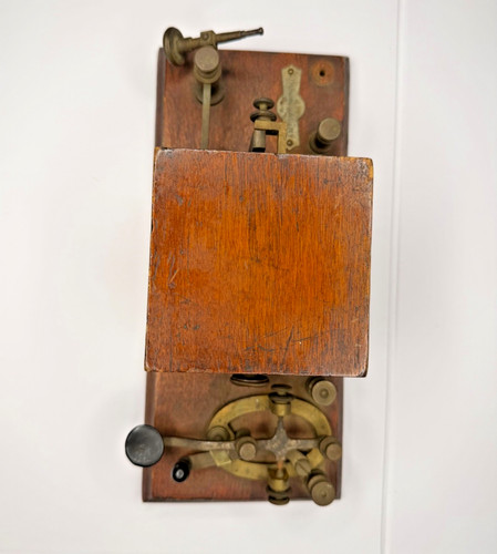 J. H. Bunnell Telegraph Box Relay & Key on Board 150 Ohms - P & R Oil Co - WORKS