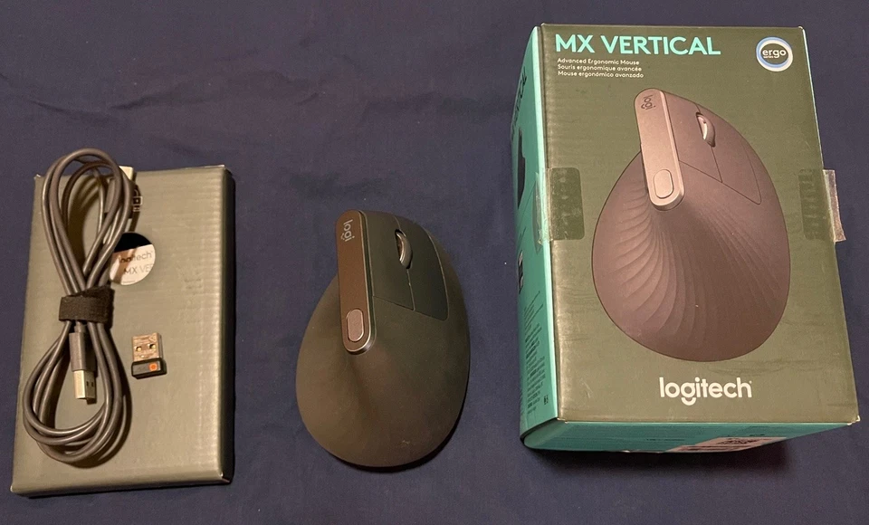 Logitech MX Vertical Ergonomic Wireless Optical Mouse for PC Mac iPad Graphite - Image 4 of 4