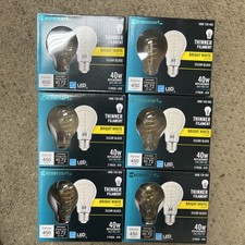 Ecosmart 40W A19 Bright White 3000k Thinner Filament Clear LED Bulb 6bx of 2Pk