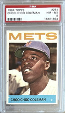 1964 TOPPS #251 CHOO CHOO COLEMAN PSA 8 NM-MT METS