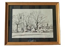 Pen And Ink Picture of St Peters And St Paul's Haydon Norfolk 1980.