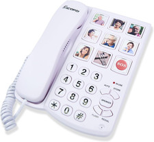 Big Button Phone for Seniors, Corded Landline Telephone with Handsfree Function