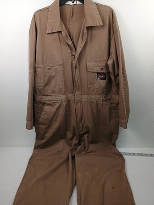 Rasco FR Flame Resistant Coverall Workwear Mens Size 48 R / XL Khaki 100%Cotton
