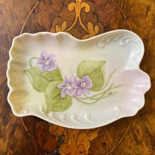 Vintage Hand Panted Floral Trinket Dish
