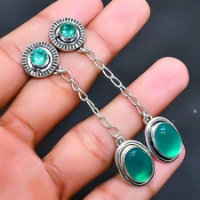 Green Onyx, Chrome Diopside Handmade Tops Earring Stnd.