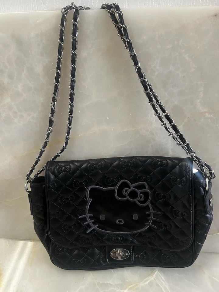 Bolso de Mano Loungefly Sanrio Hello Kitty Cuero Simulado Negro Cartera Foto 2 de 4