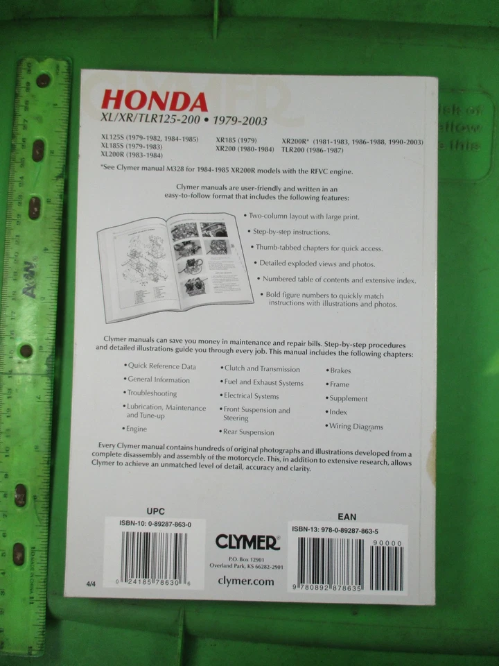 Clymer Negozio Riparazione Manuale M318-4 Honda - Immagine 2 di 4