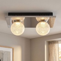 Deckenlampe Deckenleuchte Esszimmerlampe Glas Silber KüChenleuchte Kugel Led