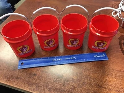 BRAND NEW Lot of 4 Buc-ees Bucees Mini Buckets 4” Tall