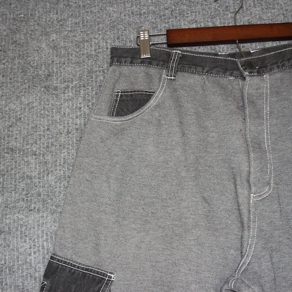 Pantalones Cortos de Sudadera Noiz Unlimited Hombres Gris Tipo JNCO 36 Y2K Skate Grunge Raro Foto 3 de 4