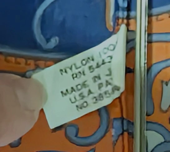 Beautiful Vintage Orange And Blue Umbrella Nylon Made Japan Bakelite Handle USA - Image 4 of 4