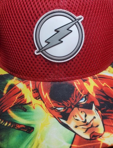 DC Comics The Flash Hat Cap Snapback Flat Bill Red Graphic Print Mens Superhero - Picture 4 of 8