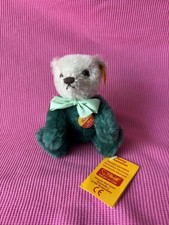 New Steiff Miniature Dolly Teddy Bear 6 Green White Jointed Tag 030727