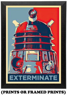 Dalek Exterminate Poster Druck - Dr Who Wandbild - Druck oder gerahmt A5 A4 A3 #076