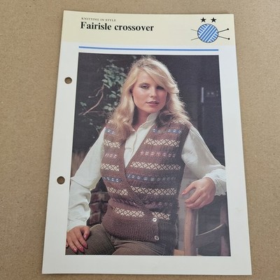Knitting In Style Fairisle Crossover Strickmuster Hamlyn 80er Jahre Vintage 