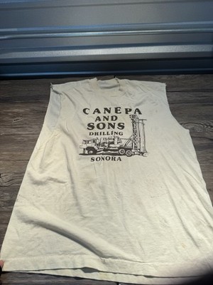 Vintag 80s T-Shirt Canepa Sons Drilling Men's Sz Large Sonora California