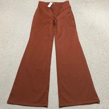 NWT Ann Taylor Weekend Womens 2 Pants Brown Flared High Rise Business Casual New
