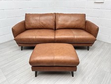 ExDisplay Sofology Adler Tan 3 Seater + Stool Sofa Set RRP£1828 DeliveryAvailabl