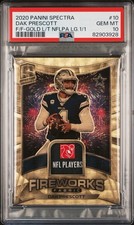 2020 Spectra Dak Prescott 1/1 Gold Vinyl Player Worn Firework 🎇 fabrics PSA 10