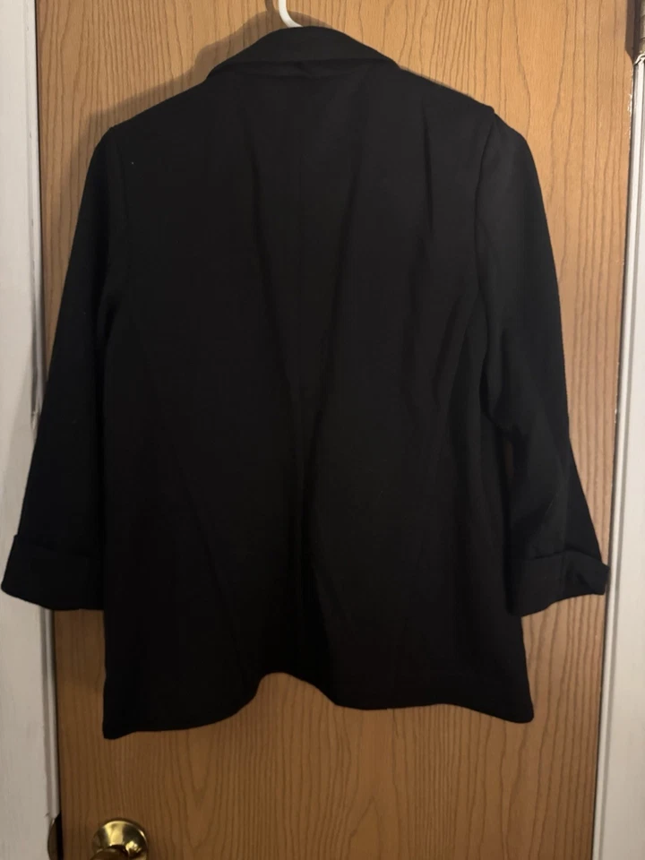 Chaqueta Blazer Lauren Conrad Talla S Negra Manga 3/4 Elastizada Preppy Oficina Foto 3 de 3