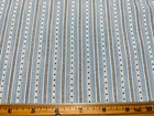 Antique Vintage Cotton Fabric Early 1900s Blue Bl White Printed Stripe 34w 1/2yd