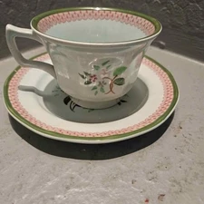Adam's Mandalay Floral Calyx Ware Teacup and Saucer
